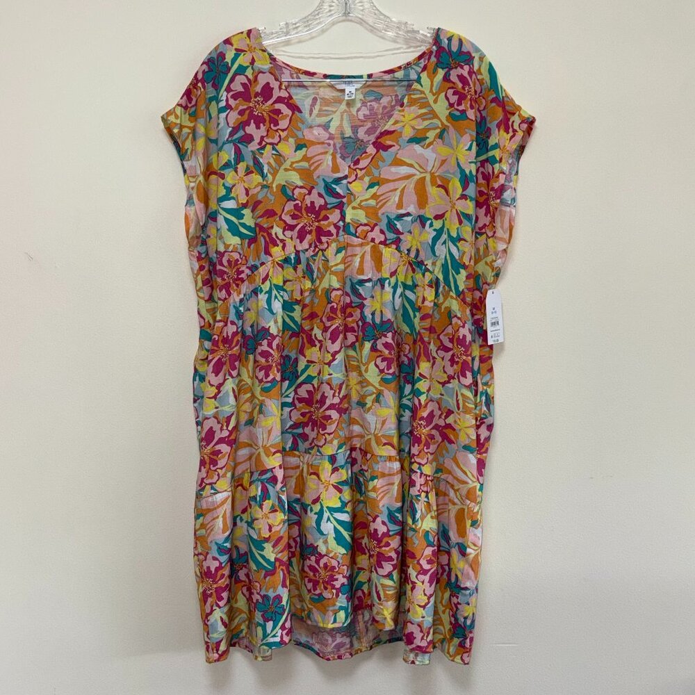 Time and Tru Floral V-Neck Midi Dress: NWT